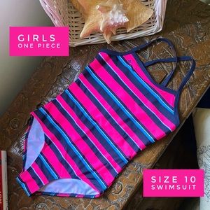 Kanu Surf Girls 10 Striped Swimsuit One-piece